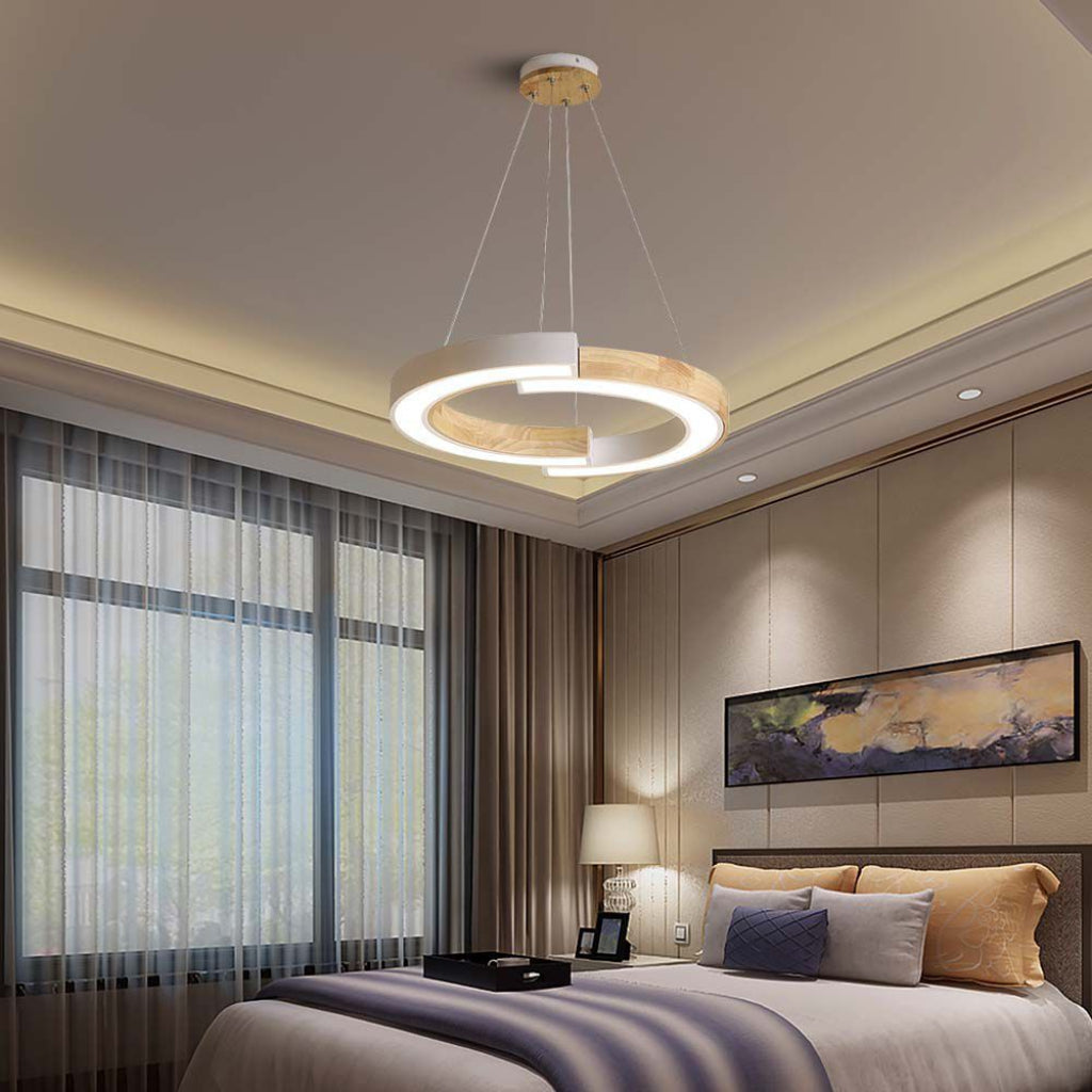 V-TAC Lampadario LED a Sospensione con 2 Mezzaluna 32W in Legno Colore Bianco 3000K V-TAC Lampadario LED a Sospensione con 2 Mezzaluna 32W in Legno Colore Bianco 3000K